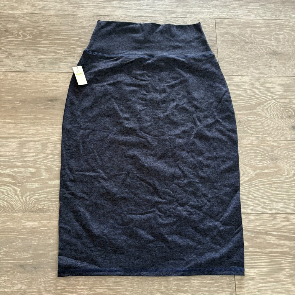 NWT OFFLINE By Aerie Womens Navy Blue Logo The Hugger Midi Pencil Skirt Size S